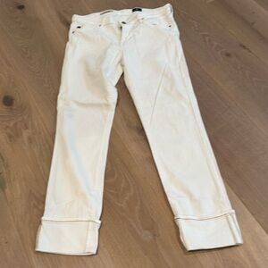 AG Adriano Goldschmied Women's White Cuffed Jeans Size 28